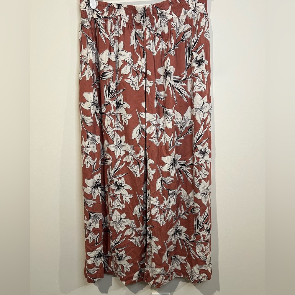 NWT Roxy Last Forever Maxi Skirt Floral with Slit Womens Size 12